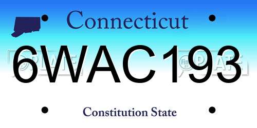 6WAC193 Connecticut License Plate