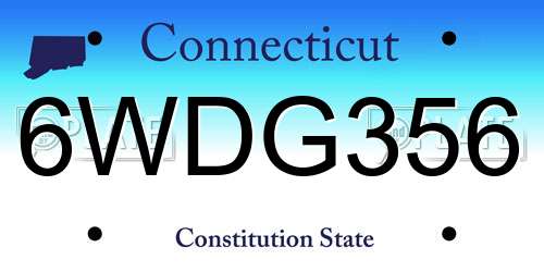 6WDG356 Connecticut License Plate