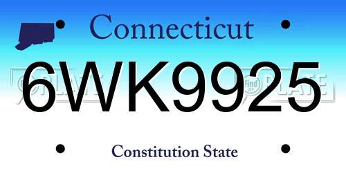 6WK9925 Connecticut License Plate
