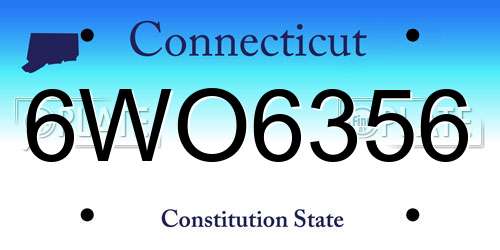 6WO6356 Connecticut License Plate