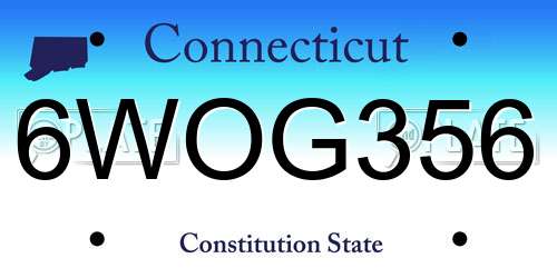 6WOG356 Connecticut License Plate