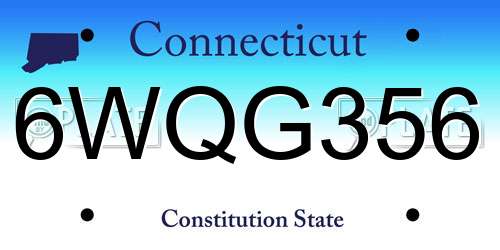 6WQG356 Connecticut License Plate