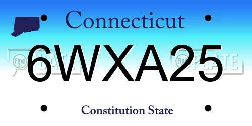 6WXA25 Connecticut License Plate