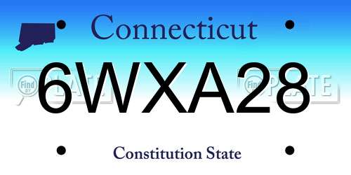 6WXA28 Connecticut License Plate