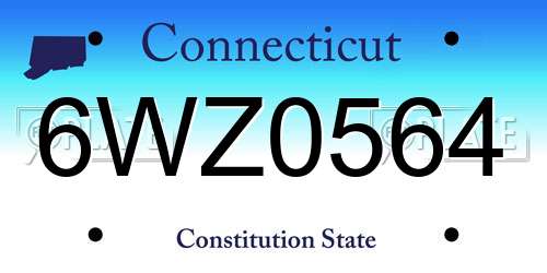 6WZ0564 Connecticut License Plate