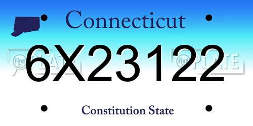 6X23122 Connecticut License Plate
