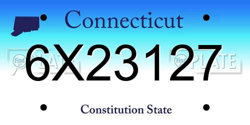 6X23127 Connecticut License Plate