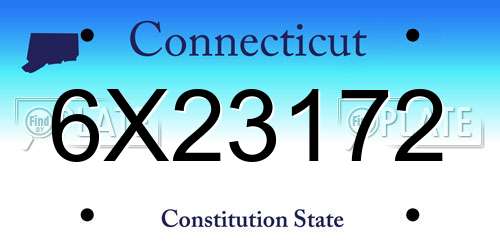 6X23172 Connecticut License Plate