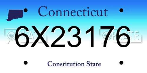 6X23176 Connecticut License Plate