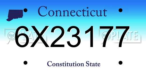 6X23177 Connecticut License Plate