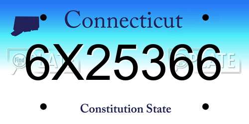 6X25366 Connecticut License Plate