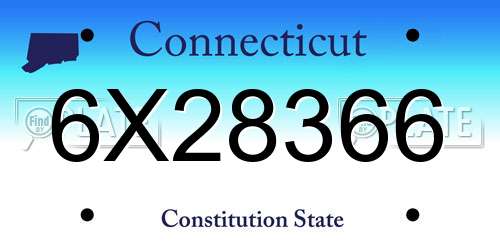6X28366 Connecticut License Plate