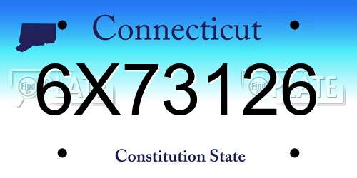 6X73126 Connecticut License Plate