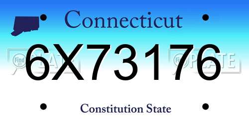 6X73176 Connecticut License Plate