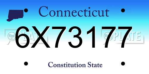 6X73177 Connecticut License Plate