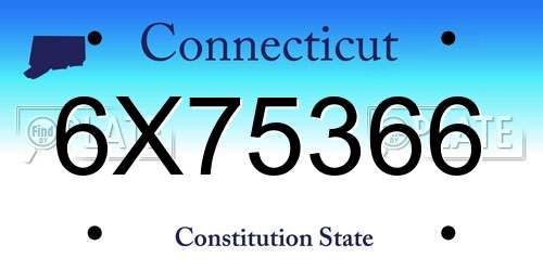 6X75366 Connecticut License Plate