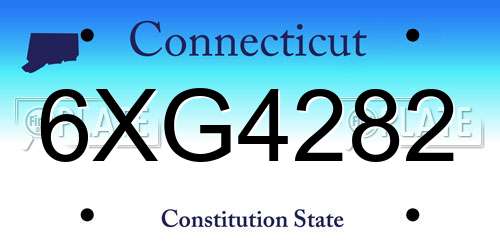 6XG4282 Connecticut License Plate