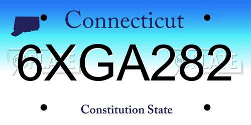 6XGA282 Connecticut License Plate
