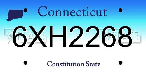6XH2268 Connecticut License Plate