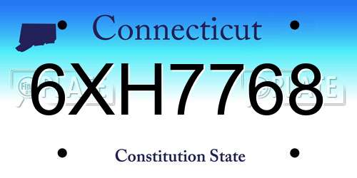 6XH7768 Connecticut License Plate