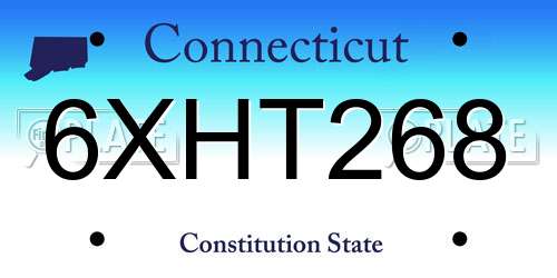 6XHT268 Connecticut License Plate