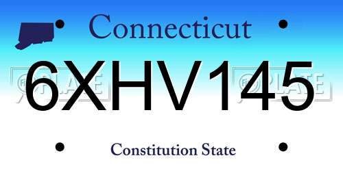 6XHV145 Connecticut License Plate