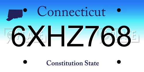 6XHZ768 Connecticut License Plate