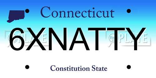 6XNATTY Connecticut License Plate