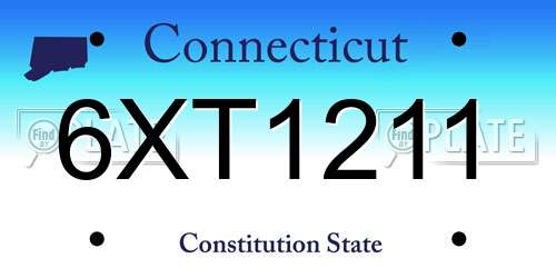 6XT1211 Connecticut License Plate