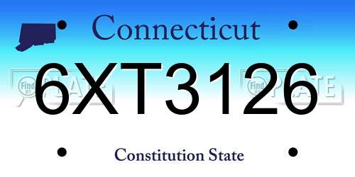 6XT3126 Connecticut License Plate
