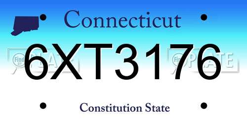 6XT3176 Connecticut License Plate
