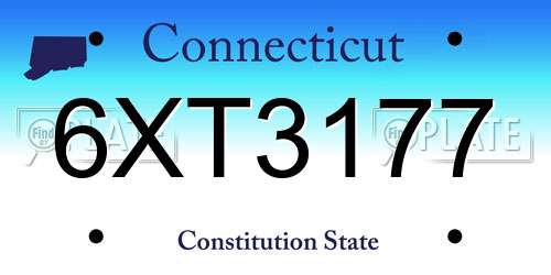 6XT3177 Connecticut License Plate