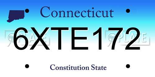 6XTE172 Connecticut License Plate