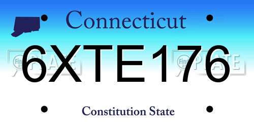 6XTE176 Connecticut License Plate