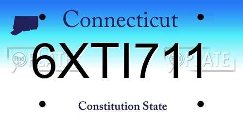 6XTI711 Connecticut License Plate