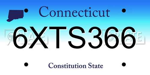 6XTS366 Connecticut License Plate