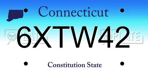 6XTW42 Connecticut License Plate