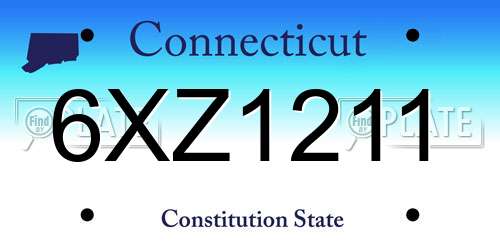 6XZ1211 Connecticut License Plate