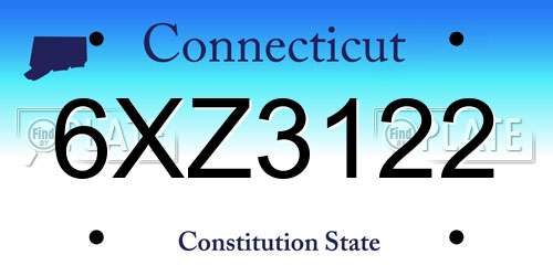6XZ3122 Connecticut License Plate