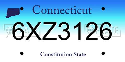 6XZ3126 Connecticut License Plate