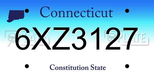 6XZ3127 Connecticut License Plate