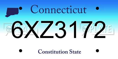 6XZ3172 Connecticut License Plate