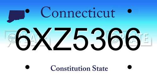 6XZ5366 Connecticut License Plate