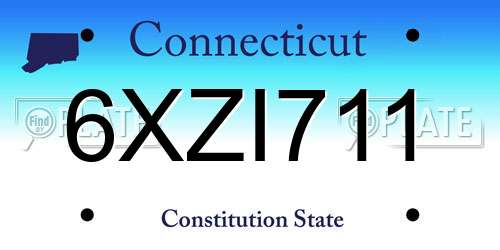 6XZI711 Connecticut License Plate