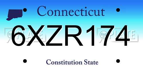 6XZR174 Connecticut License Plate