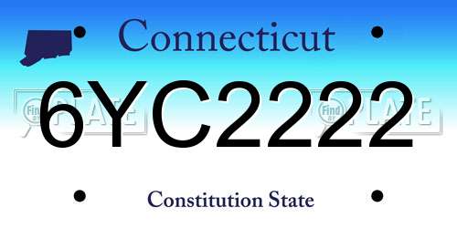 6YC2222 Connecticut License Plate