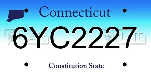 6YC2227 Connecticut License Plate