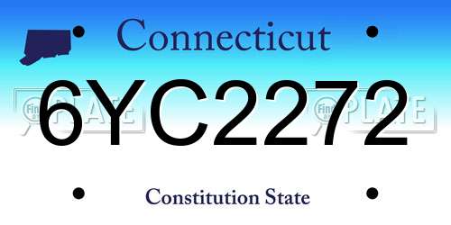 6YC2272 Connecticut License Plate