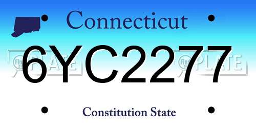 6YC2277 Connecticut License Plate