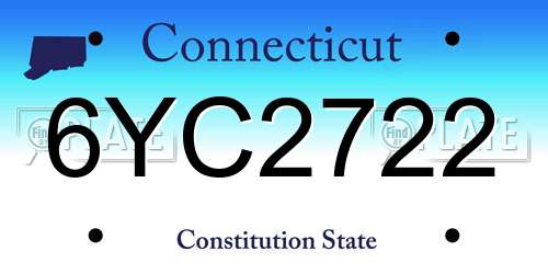 6YC2722 Connecticut License Plate